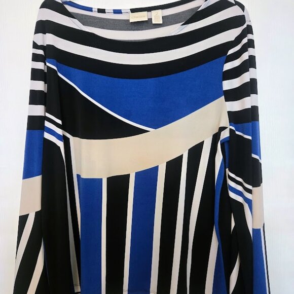 Chico's vibrant L/S tunic top geometric pattern Size‎ 2/L - Picture 1 of 5